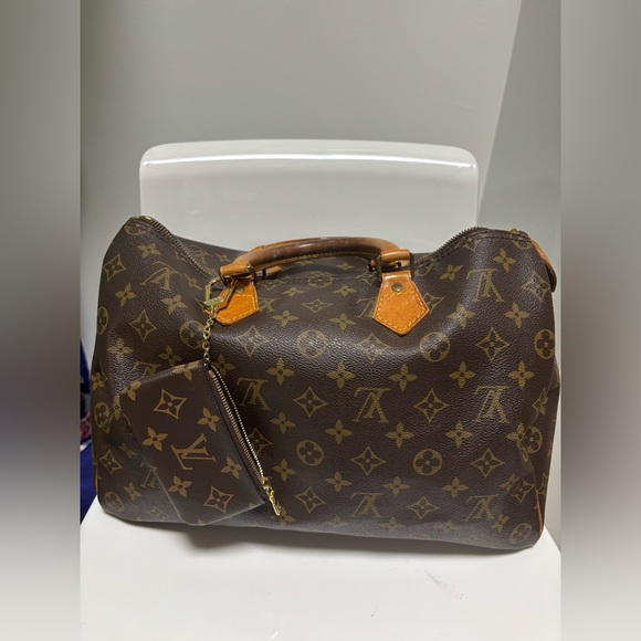 LOUIS VUITTON SPEEDY 30 HANDBAG PURSE MONOGRAM CANVAS 14”x7”+ Pouch - Picture 1 of 9